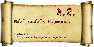 Márcsák Rajmunda névjegykártya